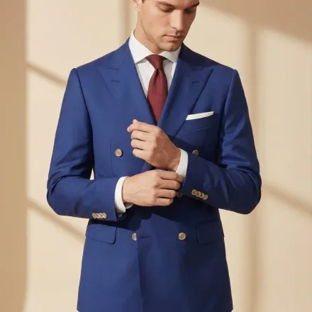 Genova Tailored Double-breasted Blazer – Royal Blue thumbnail 4
