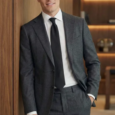 Arezzo Suit – Charcoal Grey – Zignone Fabric – 96% Wool, 4% Cashmere thumbnail 3