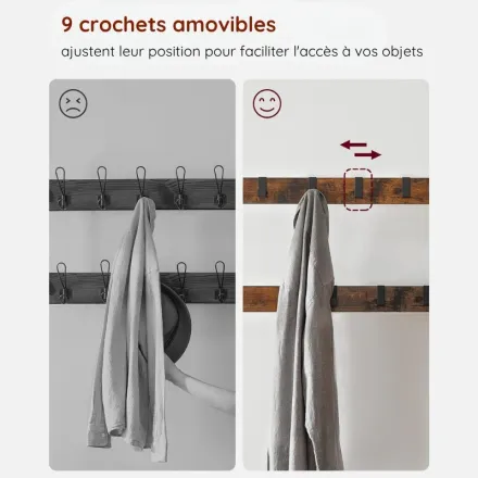 Porte-manteau Avec Banc À Chaussures Pour Entrée thumbnail 4