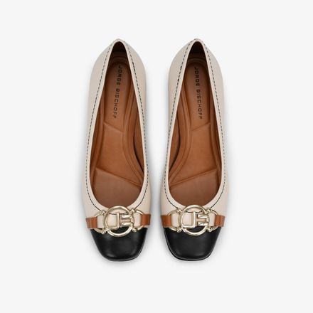 Escarpins Chic À Talon Carré Et Boucle Dorée thumbnail 3