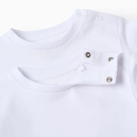 Pack 2 T-shirts Unis En Coton Pour Bébé Garçon thumbnail 3