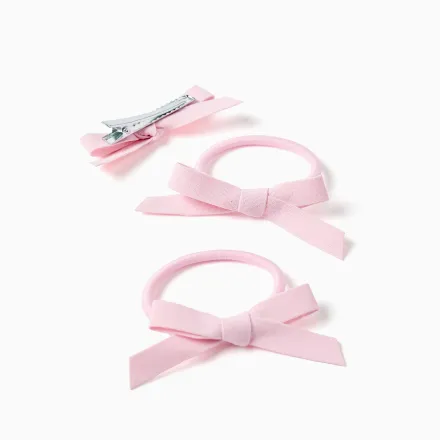 Pack Hair Clip + 2 Hair Bobbles With Bows For Babies And Girls thumbnail 2