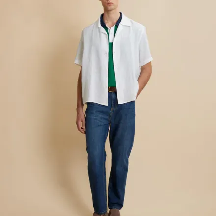 Chemise Bowling Homme En Pur Lin Coupe Décontractée Estivale Varoun thumbnail 2