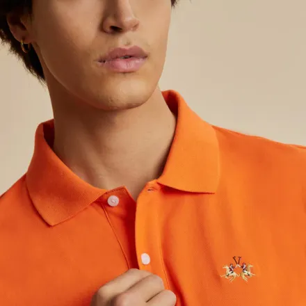 Polo  En Piqué Stretch Avec Logo Tricolore - Eduardo thumbnail 3