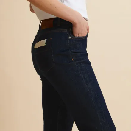 Jean Slim Fit En Denim Bleu Moyen – Donatella thumbnail 3