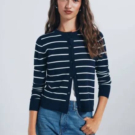 Cardigan Boutonné À Col Rond En Viscose thumbnail 1