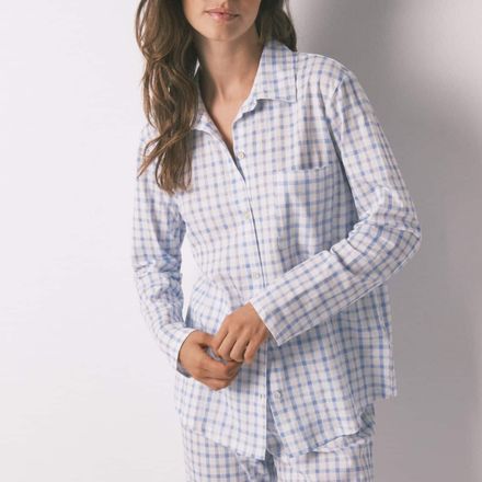 Pyjama Chemise En Coton À Carreaux thumbnail 1