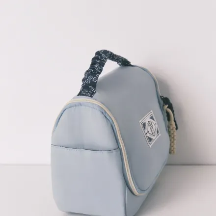 Trousse Vanity Bleue À Grand Imprimé Floral Avec Passepoil thumbnail 3
