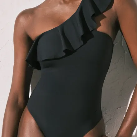 Maillot Gainant Asymétrique À Volants thumbnail 1