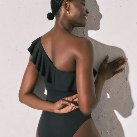 Maillot Gainant Asymétrique À Volants thumbnail 3