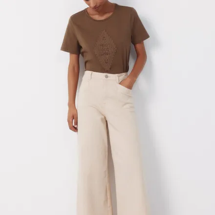 Pantalon Rayé Couleur Sable thumbnail 1