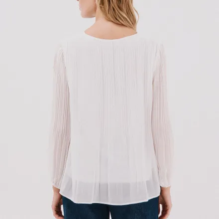 Blouse Plissée Contrastée thumbnail 2