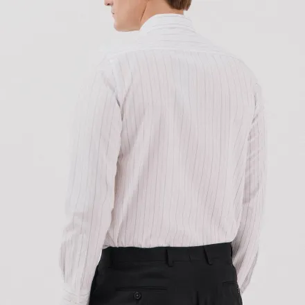 Chemise Habillée Rayée En Coton Et Tencel thumbnail 3