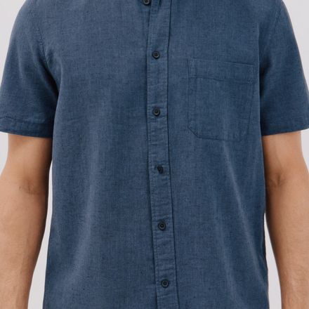 Chemise À Manches Courtes En Coton Et Lin Uni thumbnail 3