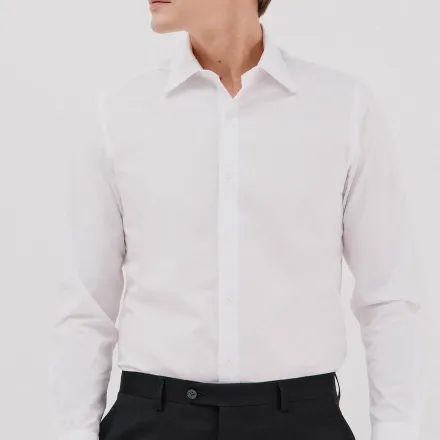 Chemise Habillée Unie En Coton Et Tencel thumbnail 2