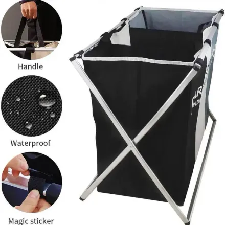 Panier De Rangement Pour Vêtements Sales Organisateur Pliable Étanche À Trois Grilles thumbnail 1