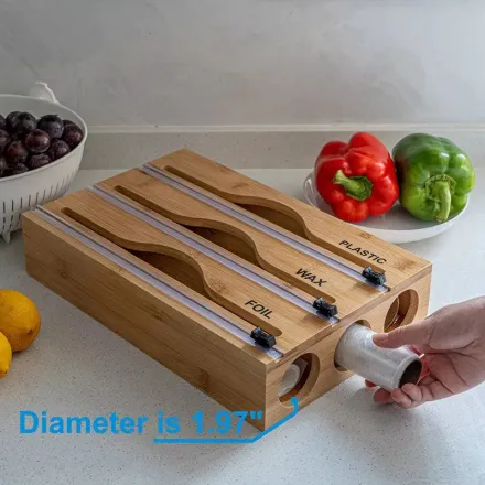 Distributeur 3-en-1 En Bambou – L’élégance Naturelle Au Service De Votre Cuisine thumbnail 2