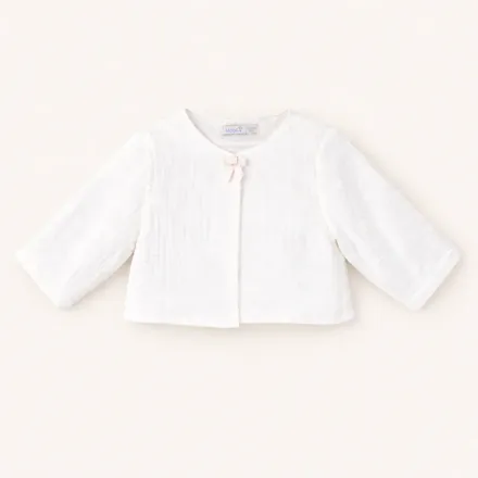 Veste Bébé Écrue En Gaze De Coton – Élégance & Légèreté thumbnail 2