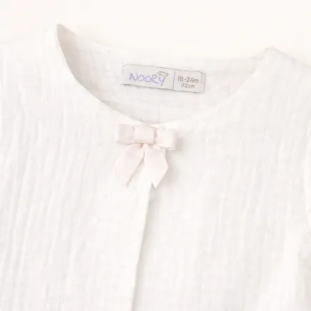 Veste Bébé Écrue En Gaze De Coton – Élégance & Légèreté thumbnail 1