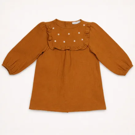 Blouse Bébé Terracotta À Volants – Douceur & Style Bohème thumbnail 1