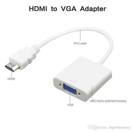 Hdmi Vers Vga Adaptateur Hd 1080p Pour Mac + Cable Audio thumbnail 2