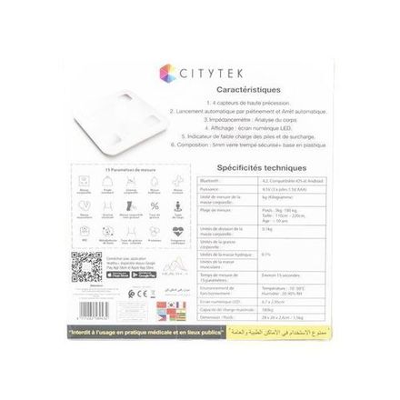 Balance Numérique Connectée Smart Fat Glass, Pese Personne, Bleutooth 4,2 - Smart Body Scale thumbnail 2