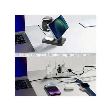 Station De Charge Sans Fil 3 En 1 Pour Airpods, Apple Watch Et Téléphone thumbnail 3