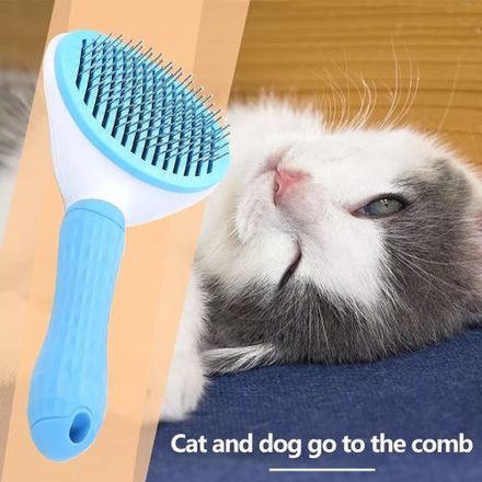 Brosse Pour Chat Et Chien, Auto-nettoyante Pour La Perte Et Le Toilettage Avec Button Pratique thumbnail 3