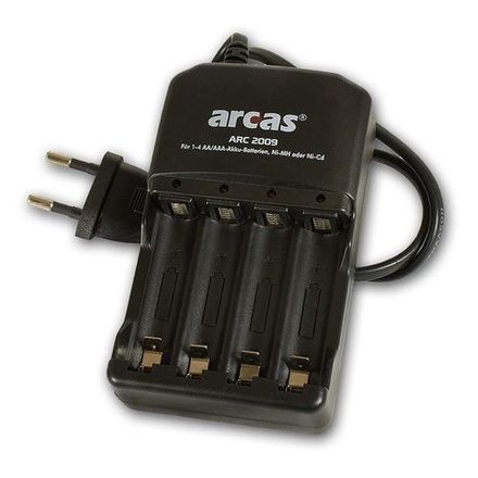 Arcas Chargeur De Piles-batteries Aa / Aaa +4 Piles Rechargeables Aa Ni-mh 2700 Mah thumbnail 2