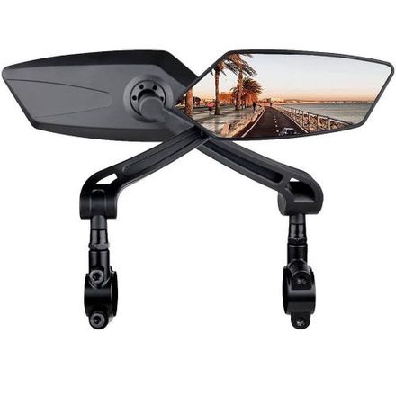 Paire Rétroviseur Réflecteur Aile Pour Trottinette Electrique M365 Scooter .. / Vélo, Rotatif Réglable À 360° Pour Guidon + Fixation Kit thumbnail 2