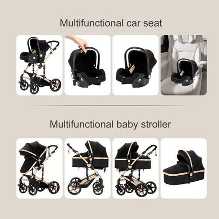 Belecoo Poussette 3 En 1 Avec Maxi Cosi Utilisable À Partir De La Naissance thumbnail 2