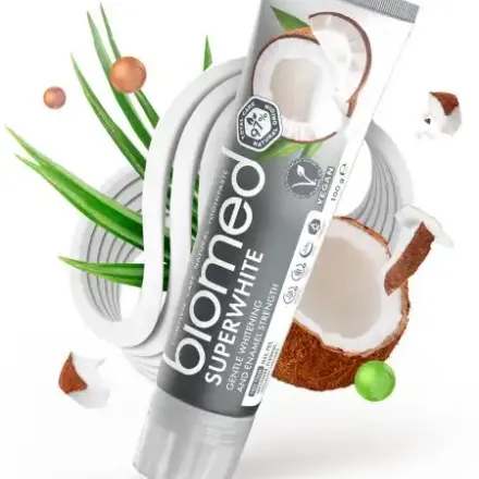 Biomed Super White Dentifrice À L’huile De Coco 100g Sans Fluor 99% Naturel thumbnail 3