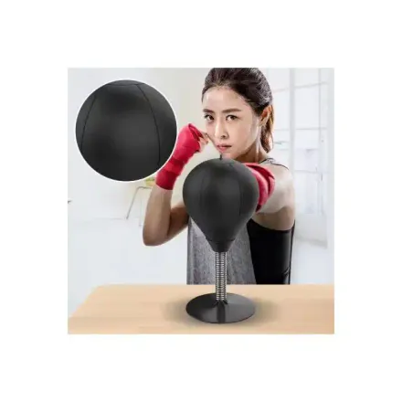 Balle De Boxe De Bureau En Cuir Sac De Frappe Anti-stress Pour Adultes thumbnail 2
