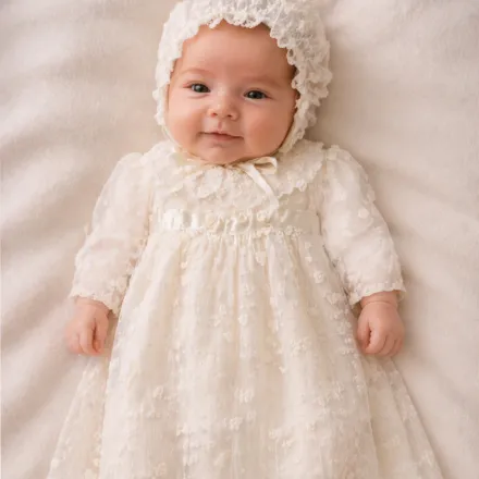 Robe Cérémonie Bébé Fille – Dentelle & Élégance thumbnail 2