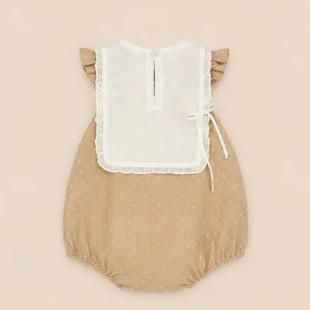 Barboteuse Beige À Pois – Douceur & Charme Intemporel thumbnail 3