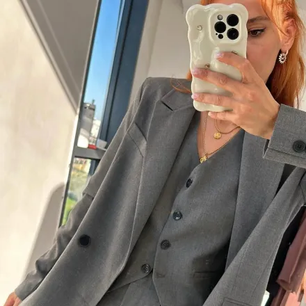 Ensemble Tailleur 3 Pièces - Gris Chiné thumbnail 3