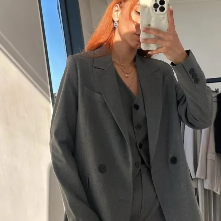 Ensemble Tailleur 3 Pièces - Gris Chiné thumbnail 4