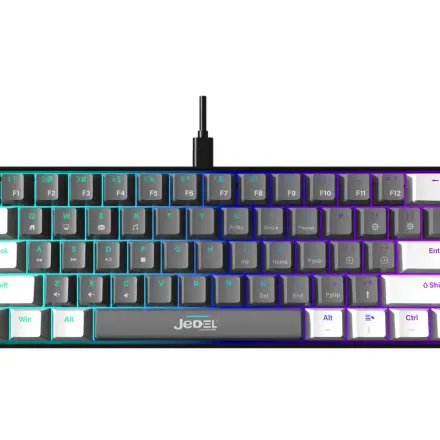 Clavier Mécanique De Jeu Rvb Éclairage Arc-en-ciel, 61 Touches Avec Interface De Type C, Touches Anti-ghosting Blue Switch Kl-69 thumbnail 1