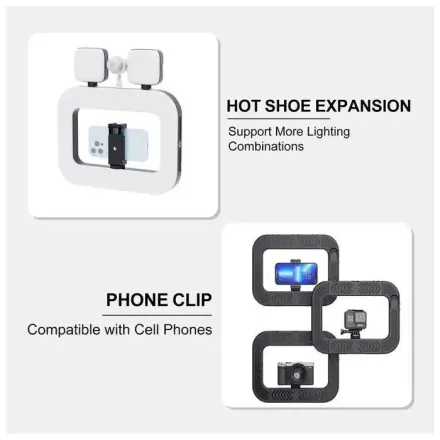 Lumière Torche Anneau 20w Pour Smartphone, Caméra & Gopro Rechargeable Lumière Réglable Anneau Lumière Télé Remplissage Réglable Led thumbnail 3