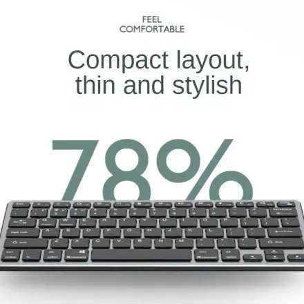 Pack Clavier Et Souris Sans Fil Bluetooth 2.4g Qwerty Bt78 Silencieux Pour Pc Et Mac thumbnail 2