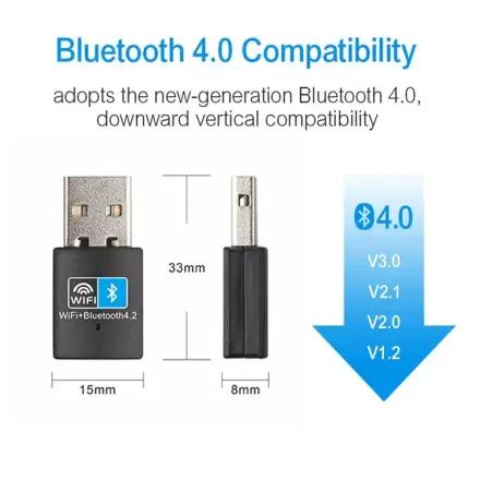 Mini Adaptateur Wifi Usb 150m Avec Bluetooth Carte Réseau Sans Fil Pour Pc thumbnail 3