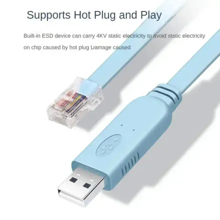 Câble Usb Vers Rj45 Console Pour Configuration Switch Et Débogage Réseau thumbnail 3