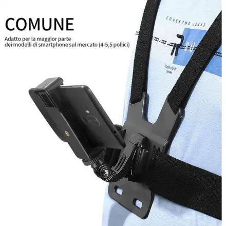 Support De Téléphone Et Gopro Réglable Avec Ceinture De Poitrine Et De Tète thumbnail 4