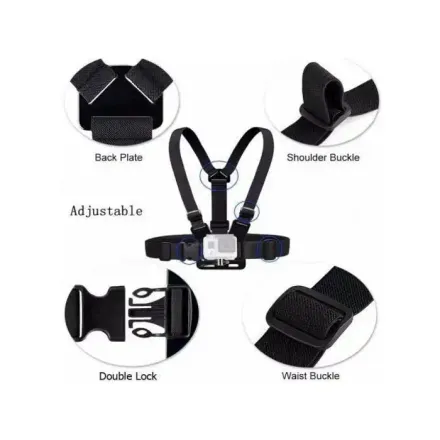 Support De Téléphone Et Gopro Réglable Avec Ceinture De Poitrine Et De Tète thumbnail 1