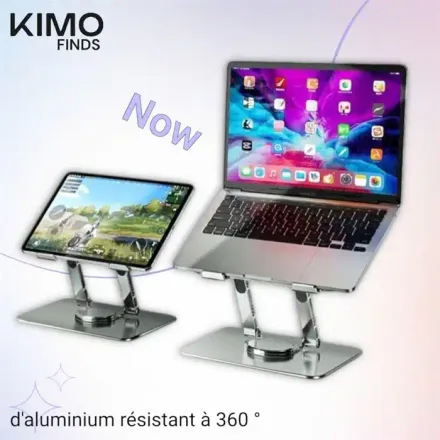 Support Ordinateur Portable Rotatif 360° En Aluminium Pour Pc Et Macbook thumbnail 4