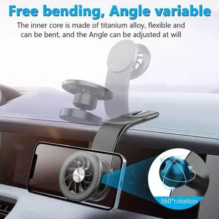 Support Téléphone Voiture Magnétique Pliable Pour Tableau De Bord Avec Bras Long thumbnail 2