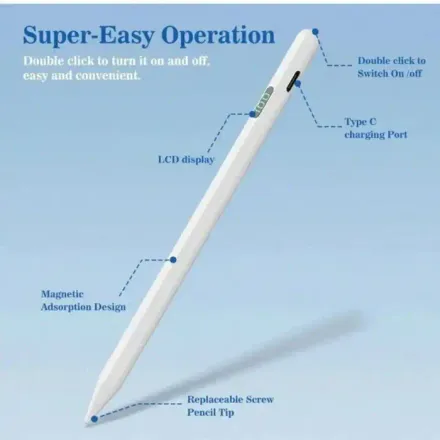 Stylet Tactile Rechargeable Pour Ipad Et Smartphone Capacitif Universel Android/iphone thumbnail 2