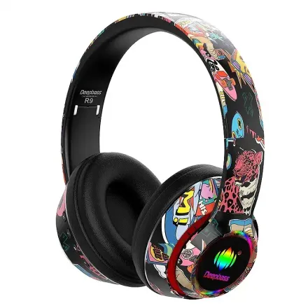 Casque Bluetooth V5.3 Pliable Rgb Avec Carte Tf Et Fm Stéréo Sans Fil thumbnail 1
