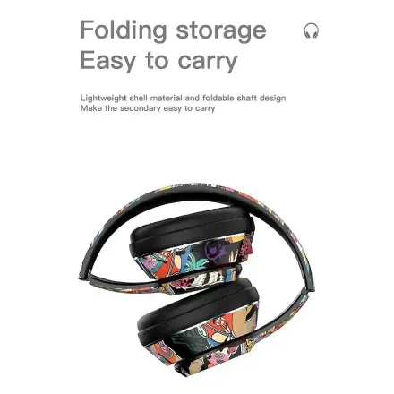 Casque Bluetooth V5.3 Pliable Rgb Avec Carte Tf Et Fm Stéréo Sans Fil thumbnail 2