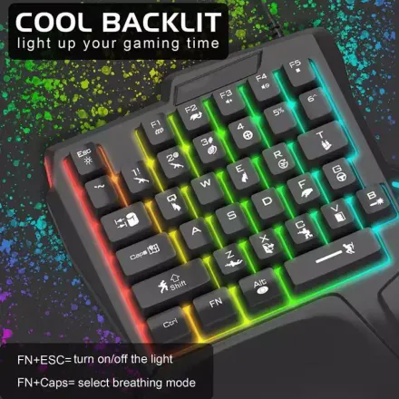 Demi Clavier Gaming K601 Rgb 35 Touches Macros Repose-poignet Usb Anti-ghosting thumbnail 2